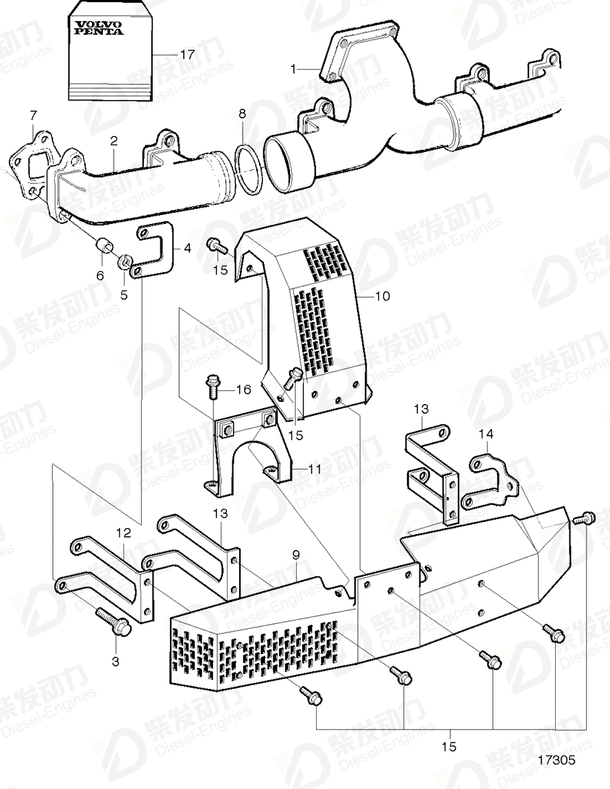 VOLVO Radiation shield 3826102 Drawing